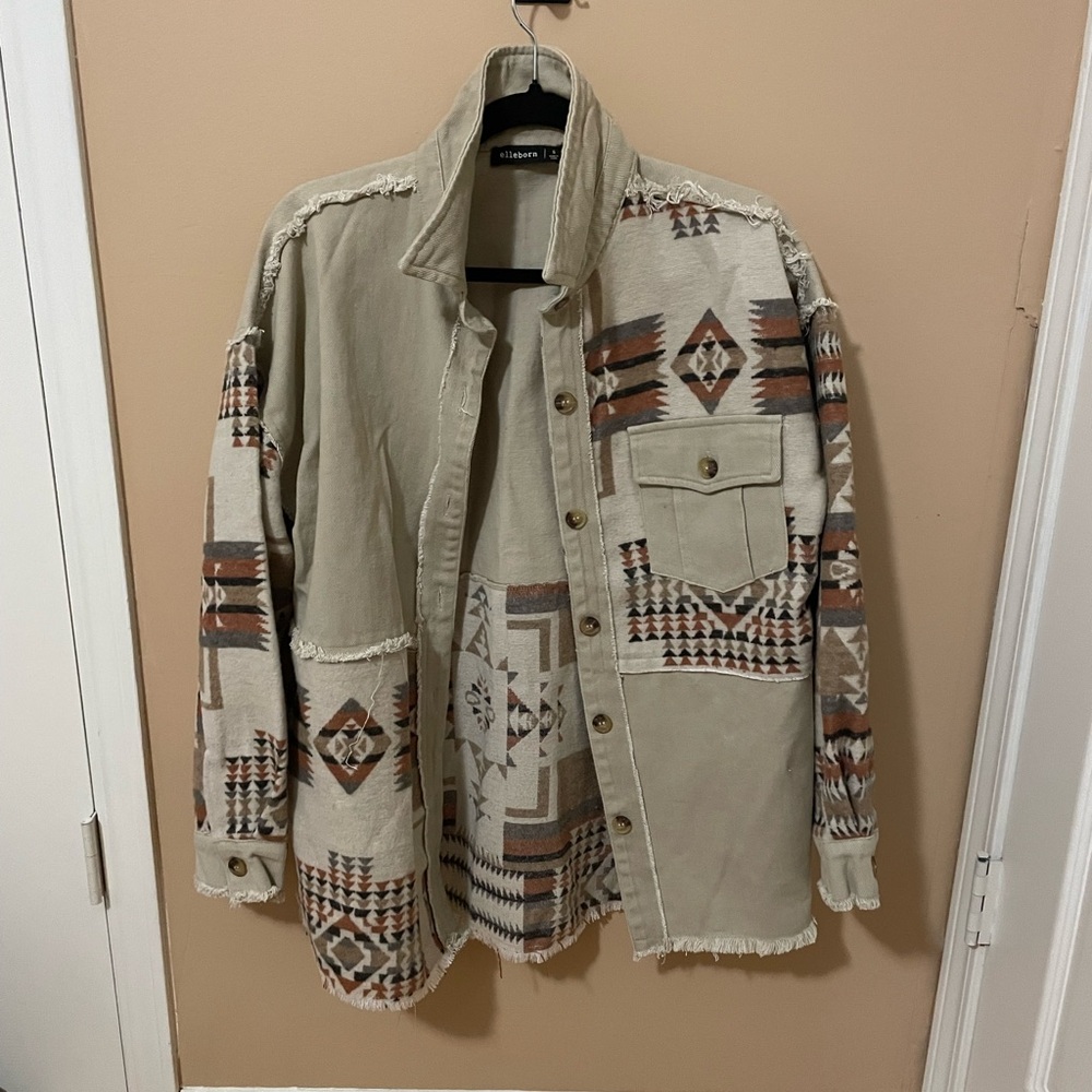 Tribal Print Canvas Jacket